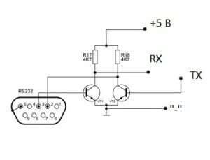 Преобразованель уровней RS-232 в TTL простой на транзисторах без микросхем!