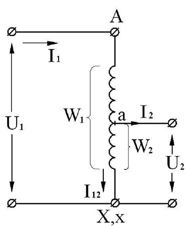 Схема понижающего автотрансформатора